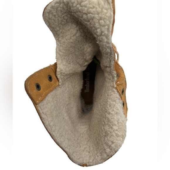 Timberland Teddy Fleece Fold Down Wheat Nubuck Leather Boots Size 9.5 Women's - Picture 9 of 14